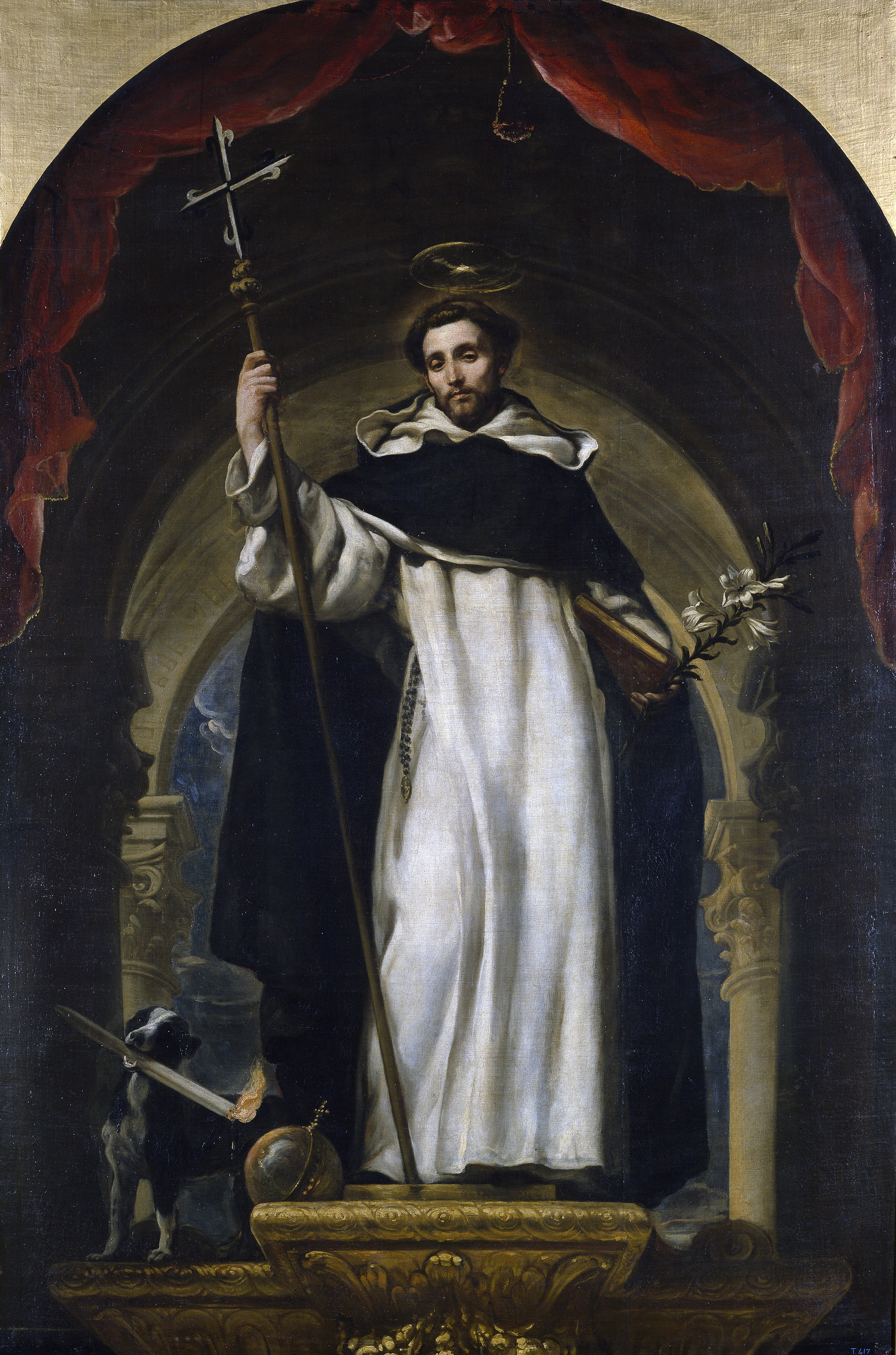 Dominic Santo Domingo de Guzmán, portrait by the Portuguese-Spanish painter Claudio Coello in 1670
